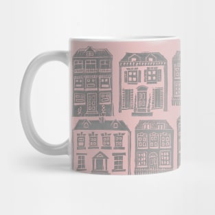 Home Sweet Home Linocut - Pink and Grey Mug